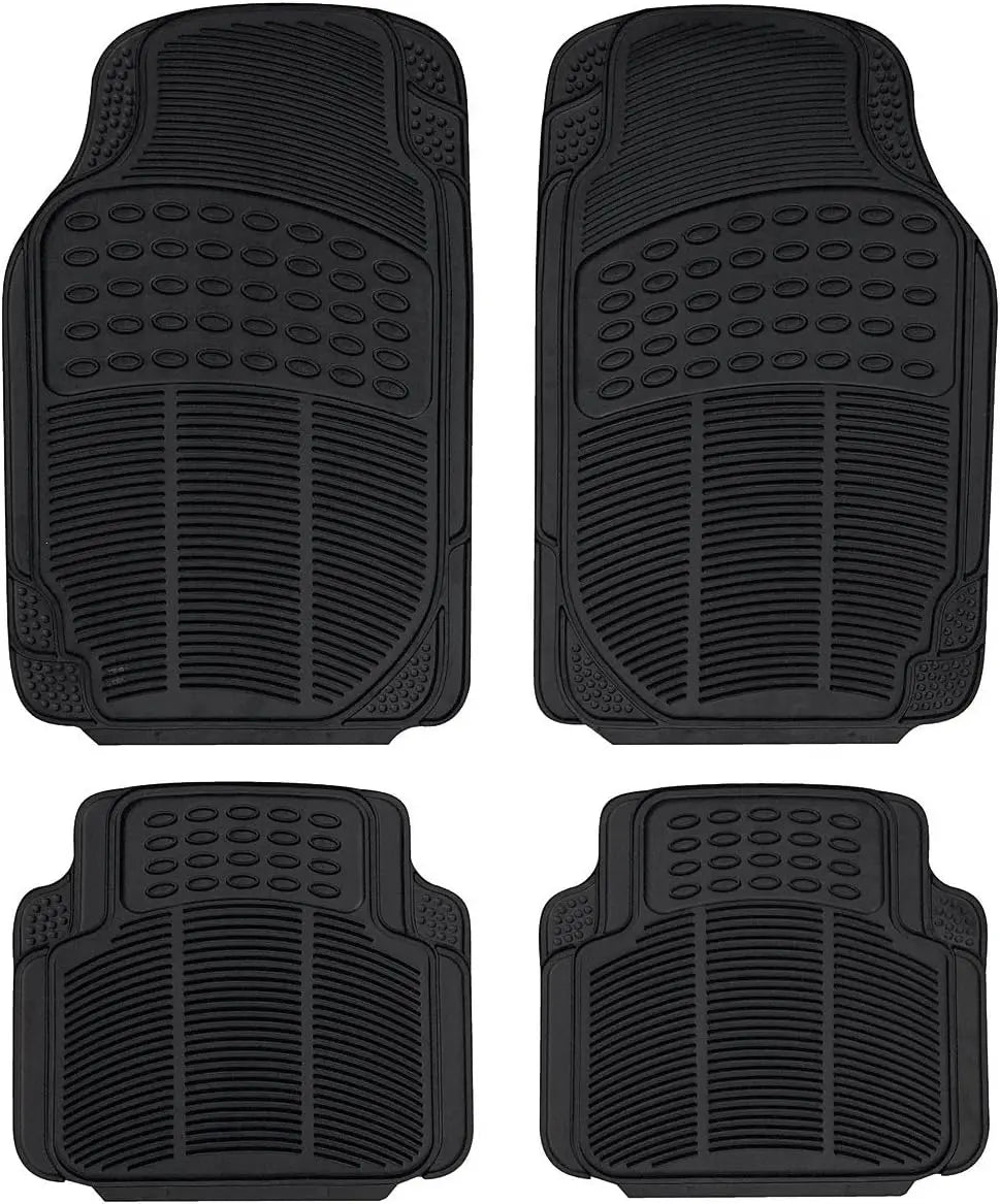 Alfombrillas de Coche Universales GREATOOL Set 4 – Terciopelo Negro Antideslizante (2 Delanteras + 2 Traseras)