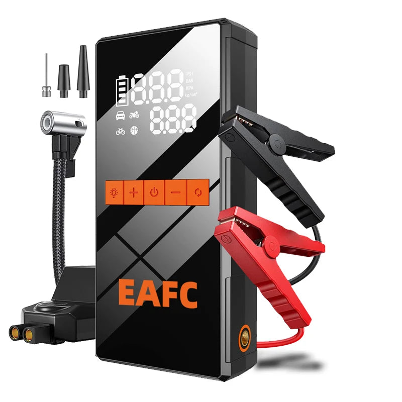 Arrancador de Coche 1200A con Compresor 150 PSI – Jump Starter Portátil con Power Bank