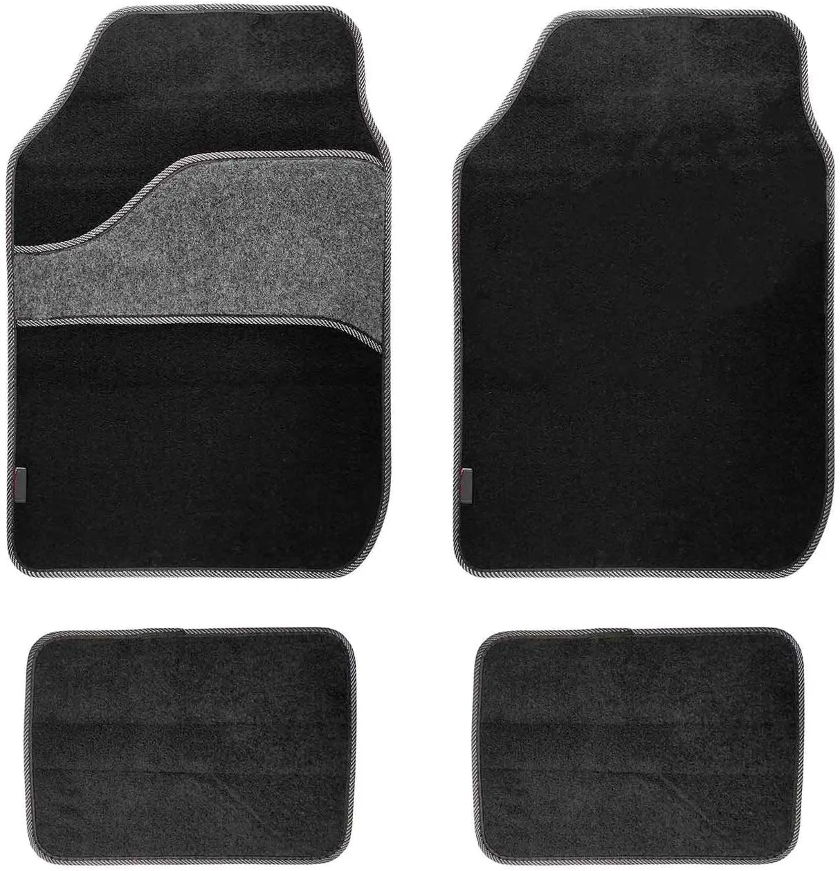 Alfombrillas de Coche Universales GREATOOL Set 4 – Terciopelo Negro Antideslizante (2 Delanteras + 2 Traseras)