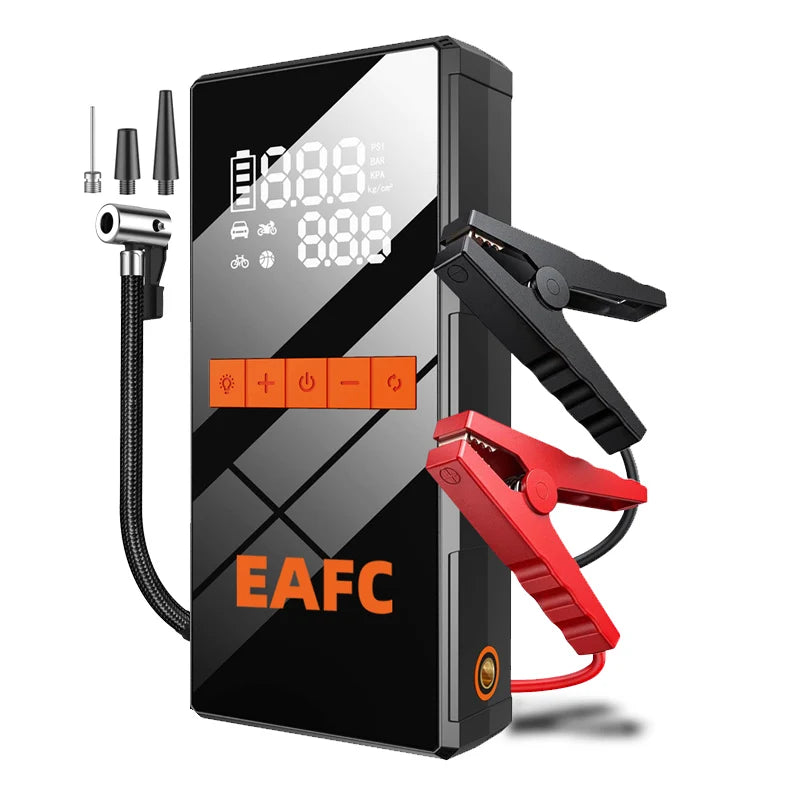 Arrancador de Coche 1200A con Compresor 150 PSI – Jump Starter Portátil con Power Bank