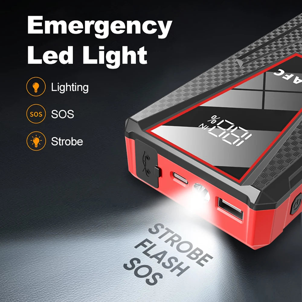 Arrancador de Coche EAFC 1200A 8000mAh – Booster Batería 12V Portátil con Power Bank