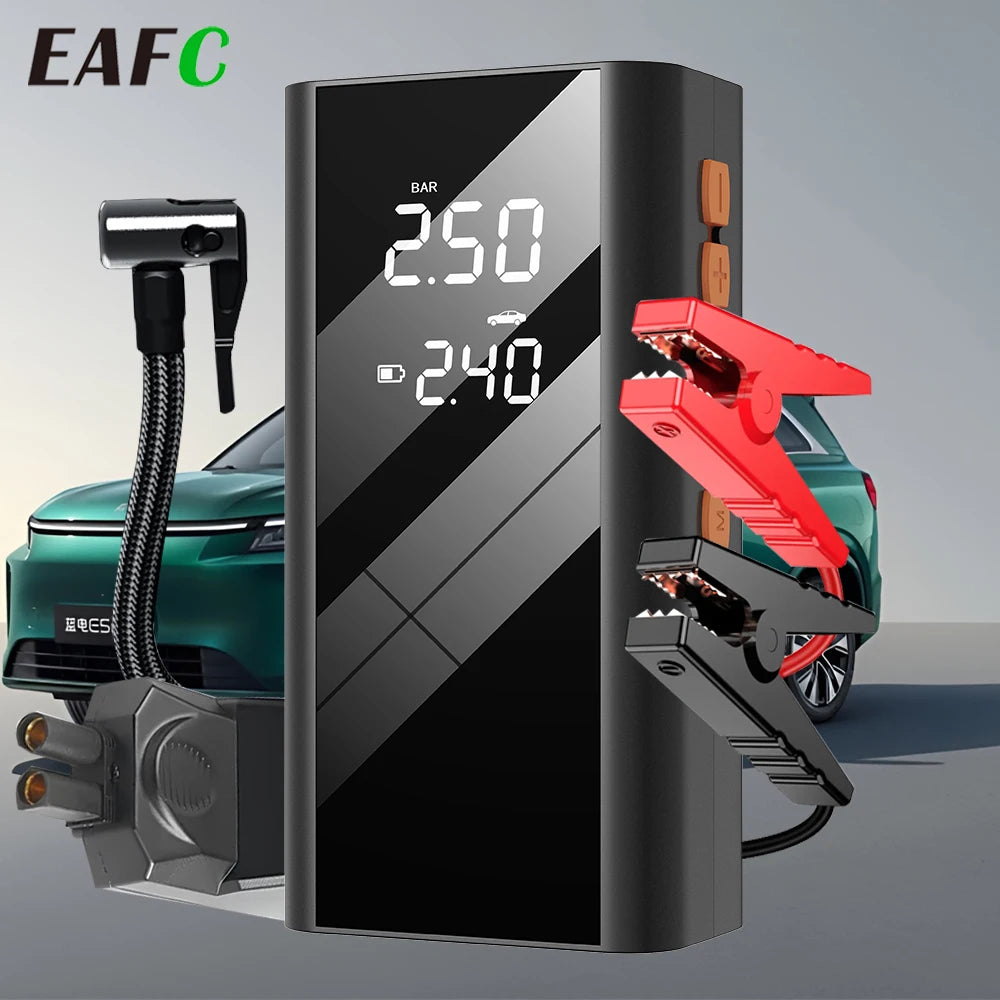 Arrancador de Coche EAFC 1200A con Compresor 150 PSI – Power Bank Portátil de Emergencia