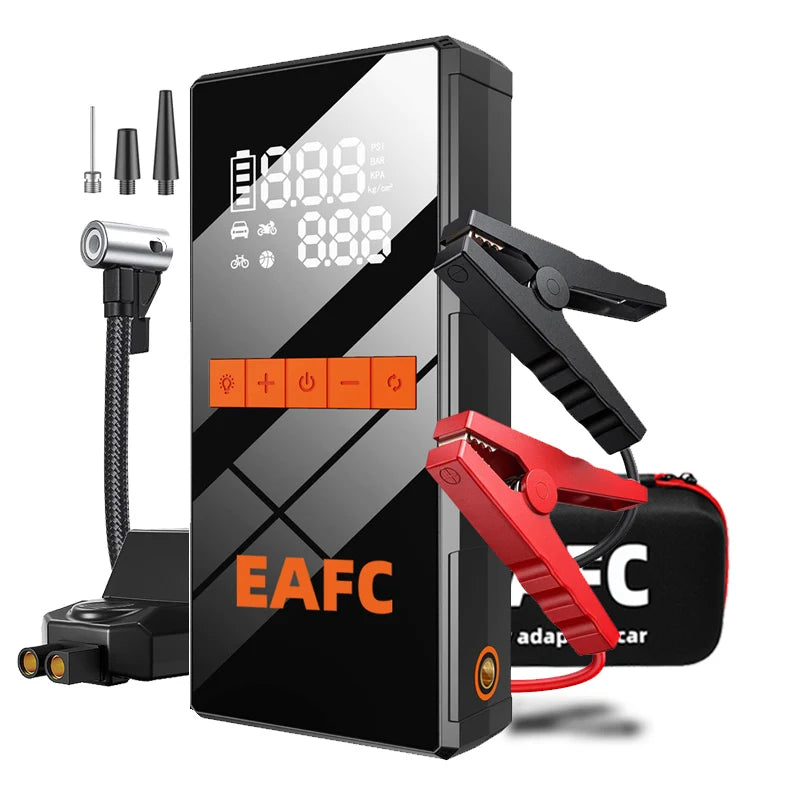 Arrancador de Coche 1200A con Compresor 150 PSI – Jump Starter Portátil con Power Bank