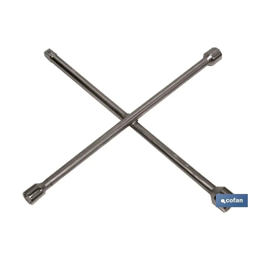 Llave en Cruz Cofan para Vehículo – Reforzada para Cambio de Ruedas con Varias Medidas
