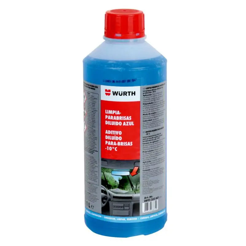 Líquido Limpiaparabrisas Würth 1L – Protección Anticongelante hasta -10°C para Parabrisas