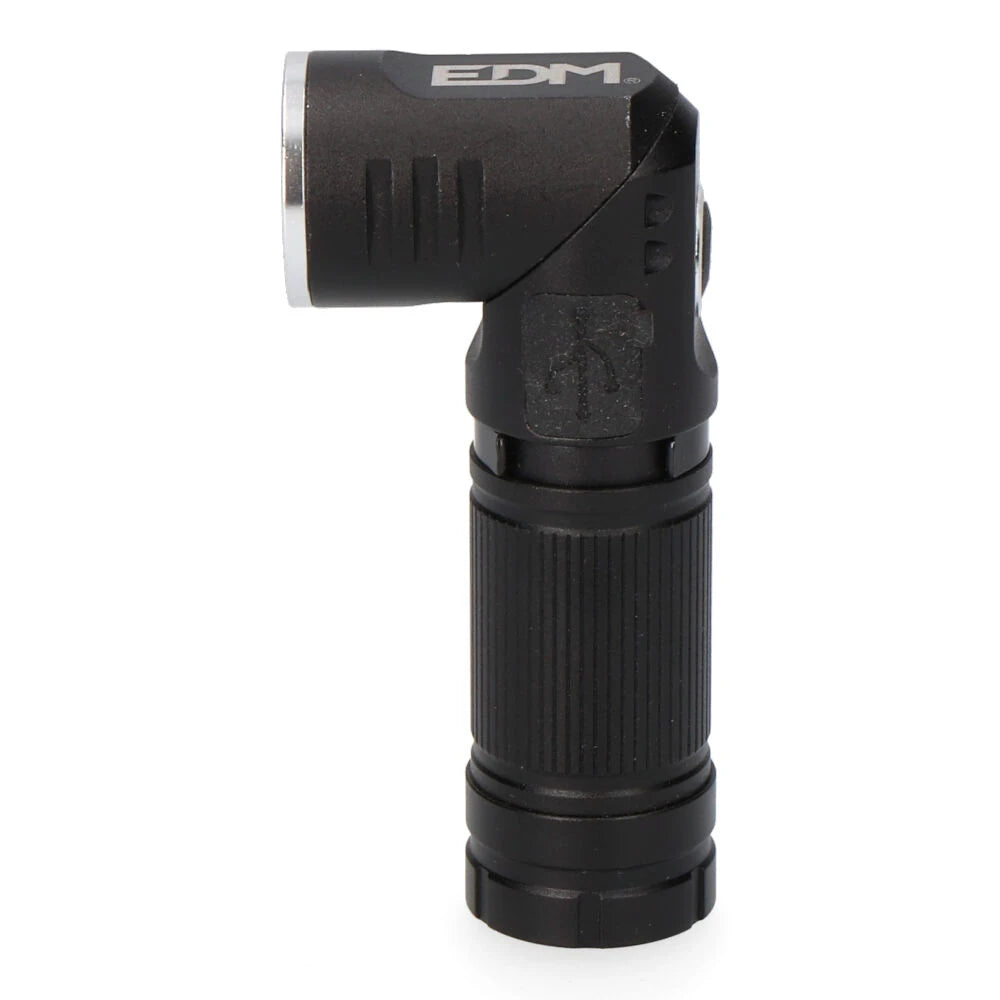 Mini Linterna LED EDM 36443 8W – 3 Modos, Recargable USB-C e IP44