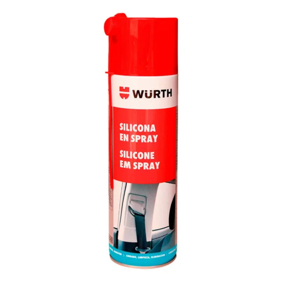 WÜRTH Silicona en Spray Incoloro 500ml - Lubricante para Plástico, Caucho y Metal | Protección Duradera y Anti-estática
