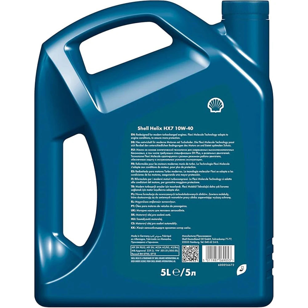 Aceite de Motor Shell Helix HX7 Diesel 10W-40 5L – Lubricante Semisintético de Alto Rendimiento