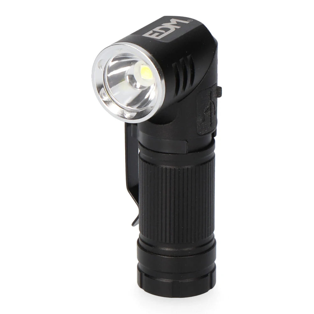 Mini Linterna LED EDM 36443 8W – 3 Modos, Recargable USB-C e IP44