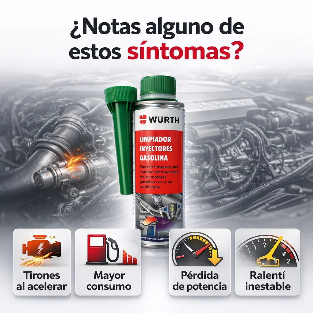 Aditivo Limpia Inyectores Gasolina Würth 300 ml – Limpia Sistema, Mejora Rendimiento y Reduce Consumo
