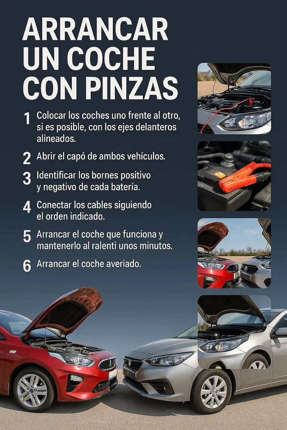 Pinzas de Arranque 1200A para Coche y Moto – Cable de Batería 2,5m 12mm con Bolsa de Transporte