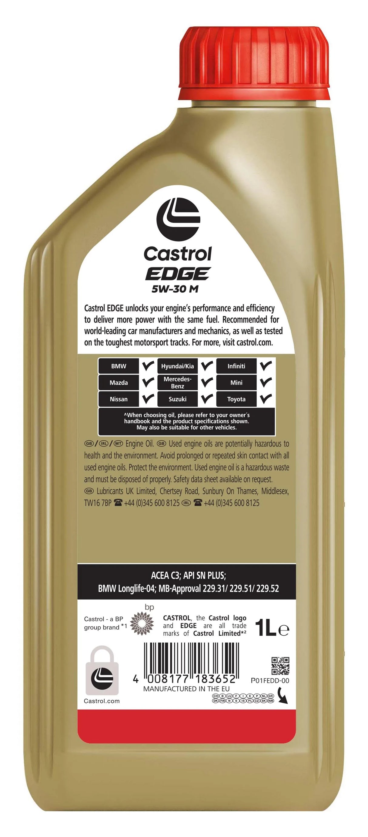 Aceite Motor Castrol EDGE 5W30 M 1L – Lubricante Sintético de Protección Avanzada