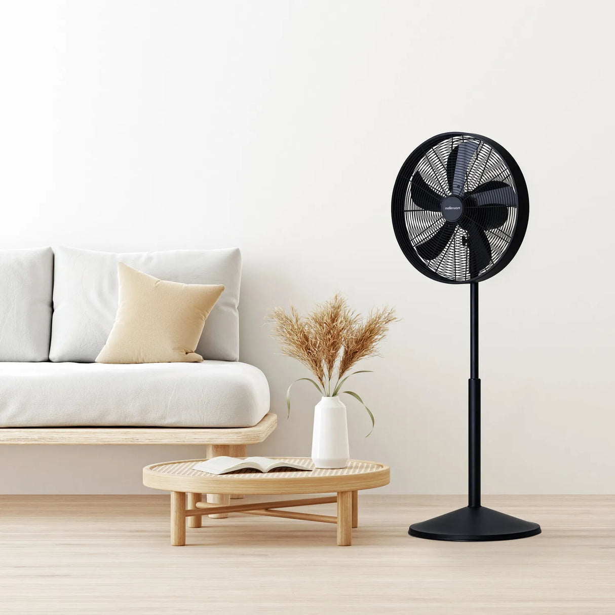 Ventilador de Pie Mellerware Brizy Stand 50W | 5 Aspas de Aluminio 40 cm, Silencioso y Oscilante