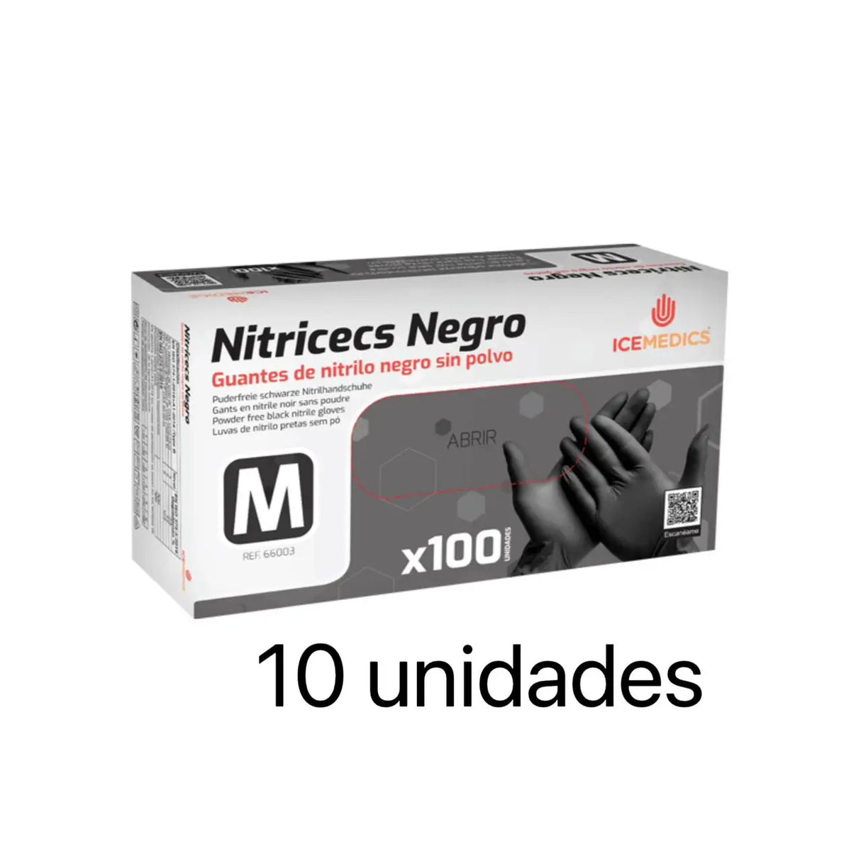 Guantes de Nitrilo Negros Sin Polvo – Caja 100 Unidades Desechables para Uso Profesional