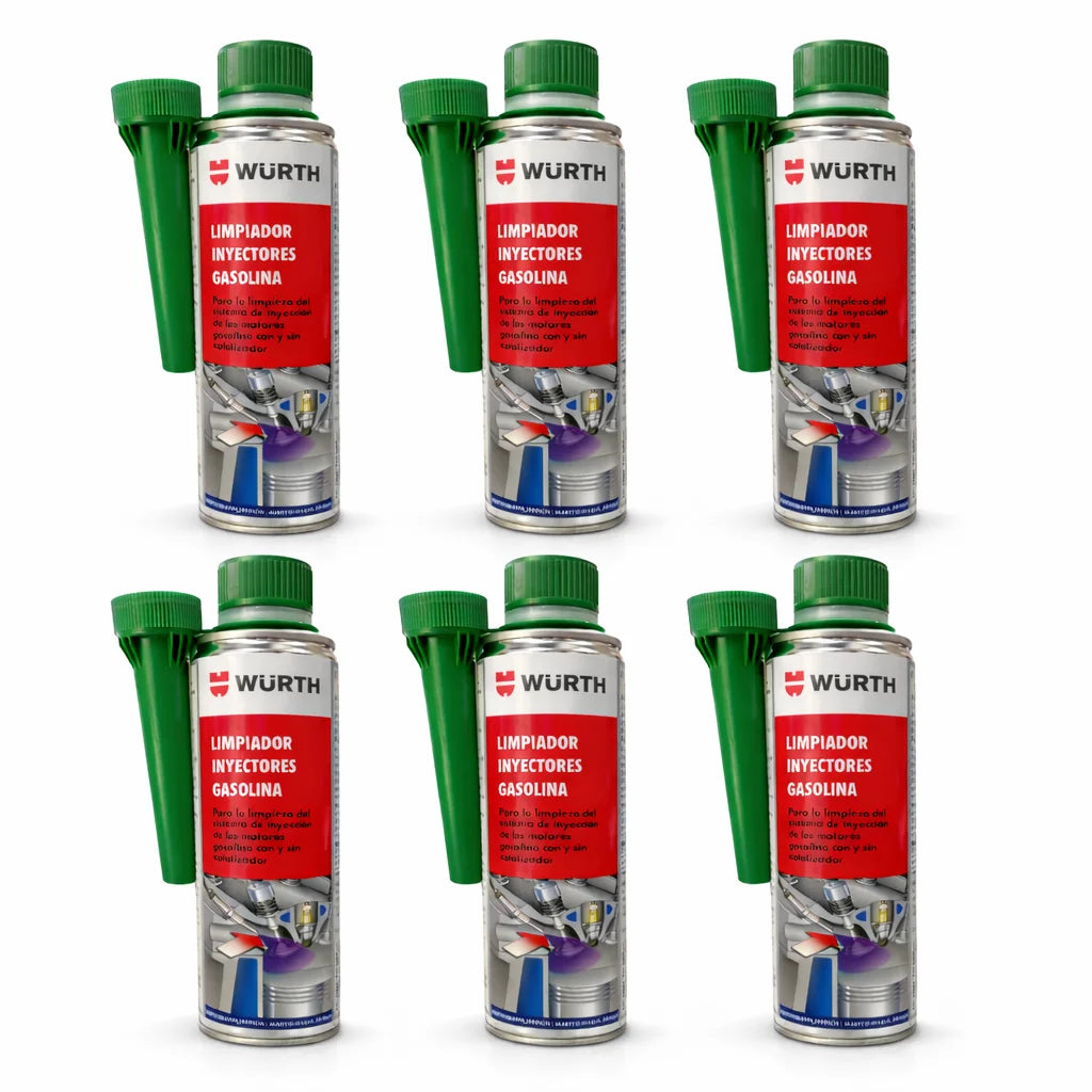 Aditivo Limpia Inyectores Gasolina Würth 300 ml – Limpia Sistema, Mejora Rendimiento y Reduce Consumo