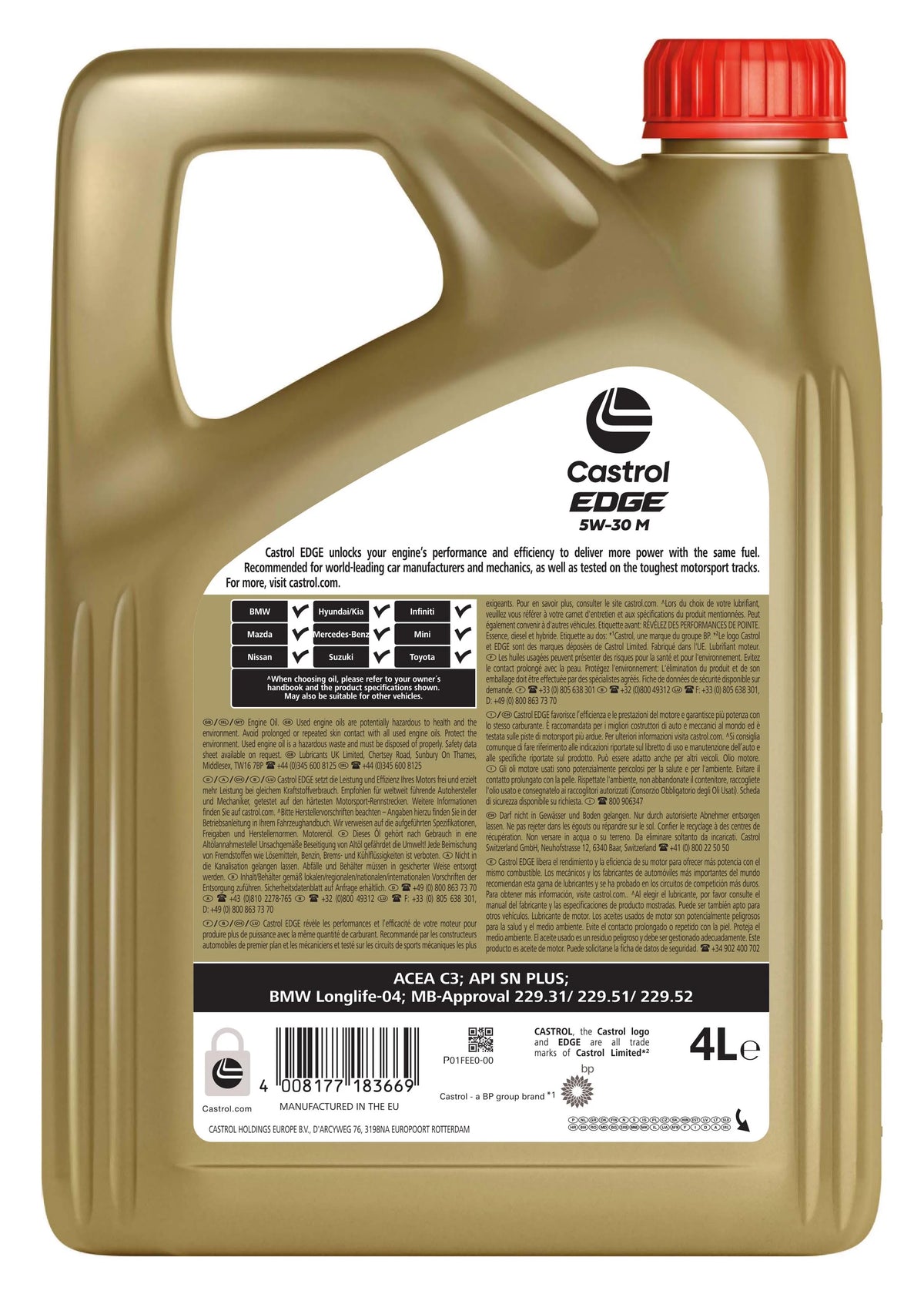Aceite Motor Castrol Edge 5W30 M 4L - Protección Avanzada