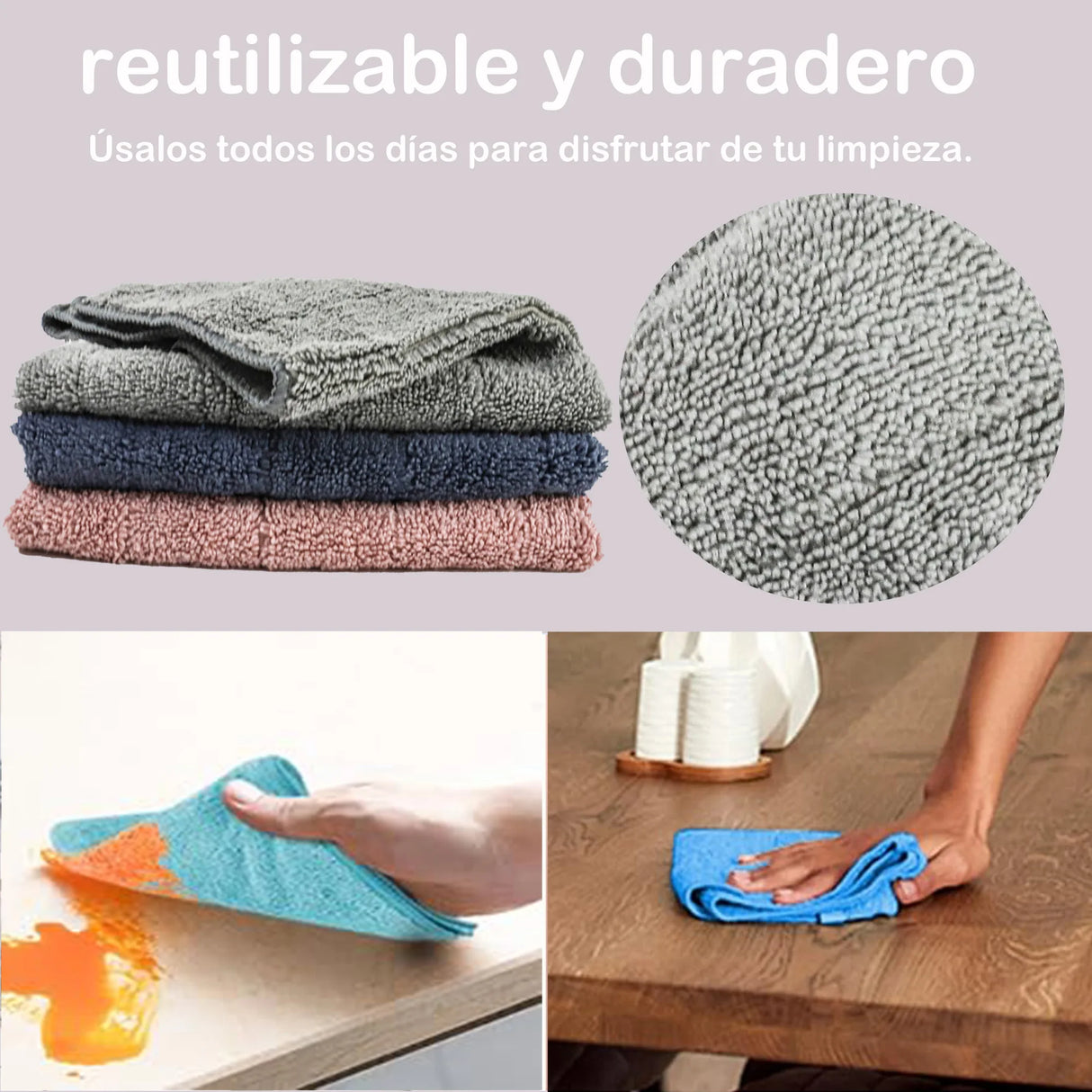 Bayetas de Microfibra 12/24/48 Unidades – Paños de Limpieza Reutilizables sin Rayas para Hogar y Coche