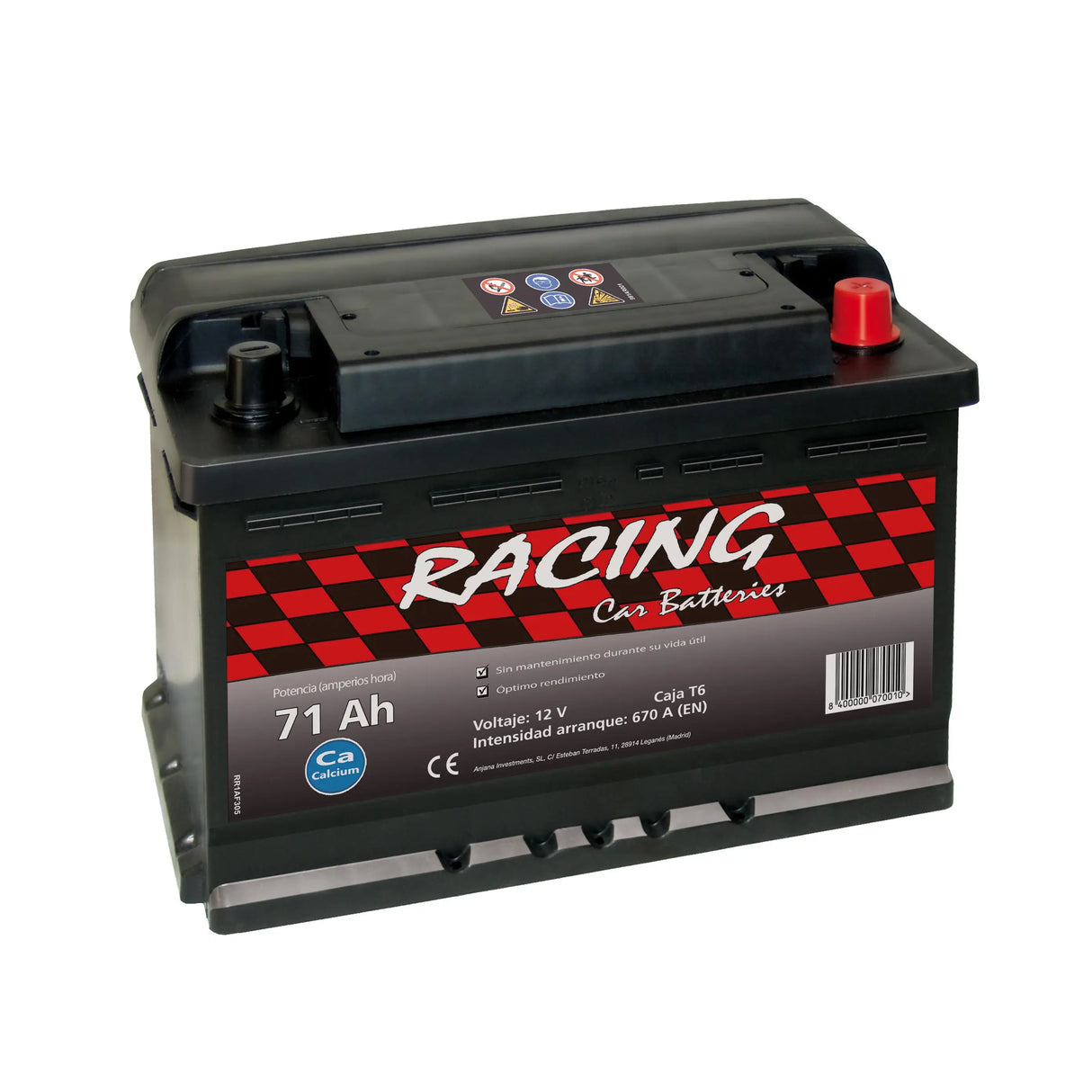 Batería Racing 71Ah T6 – Alto Rendimiento y Potencia para Vehículos