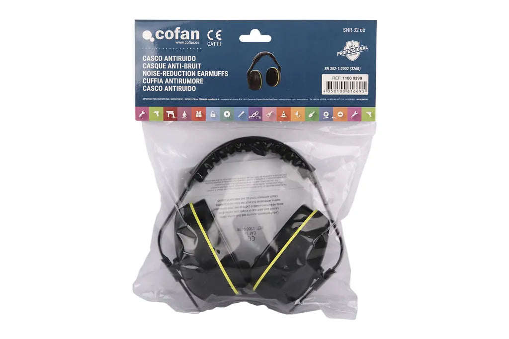 Cascos Antirruido Cofan SNR 32 dB – Protección Auditiva Profesional Ajustable