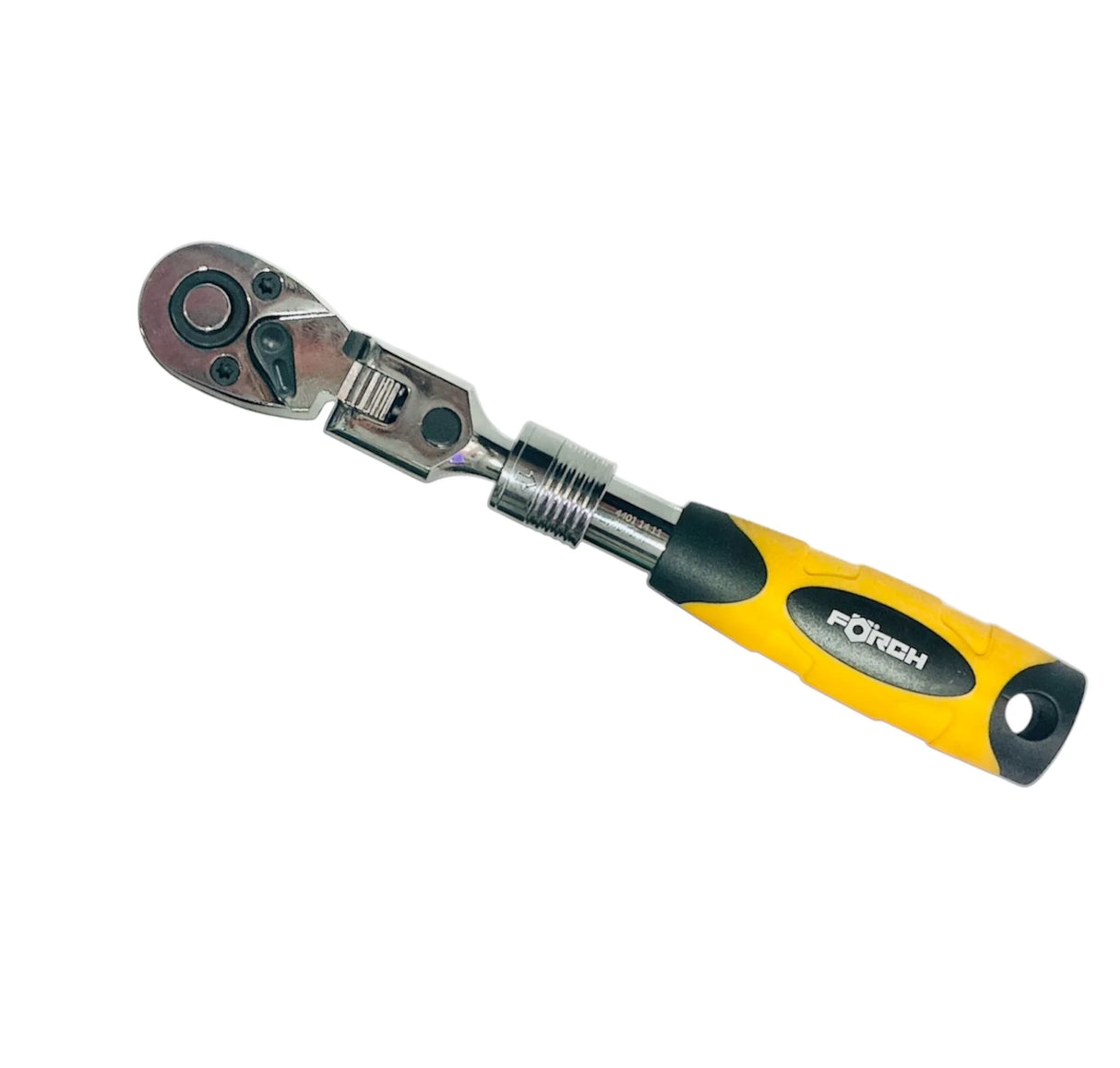 Llave de Carraca Reversible y Articulada con 3 Posiciones 175mm/200mm/225mm para Automoción - FORCH Cabeza Articulada con Bloqueo en 10 Posiciones y Dentado Fino - Carraca reversible articulada telescópica - Herramienta