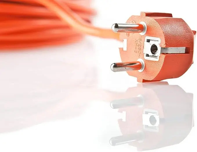 Alargador Eléctrico Naranja Alta Visibilidad | Cable Extensión Interior/Exterior Flexible y Seguro (5m, 15m, 20m, 30m)