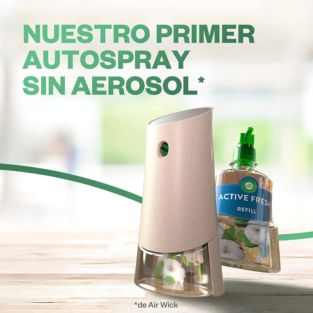 Air Wick Active Fresh Spray Automático sin Aerosol – Ambientador Flor de Jazmín con 3 Recambios para el Hogar