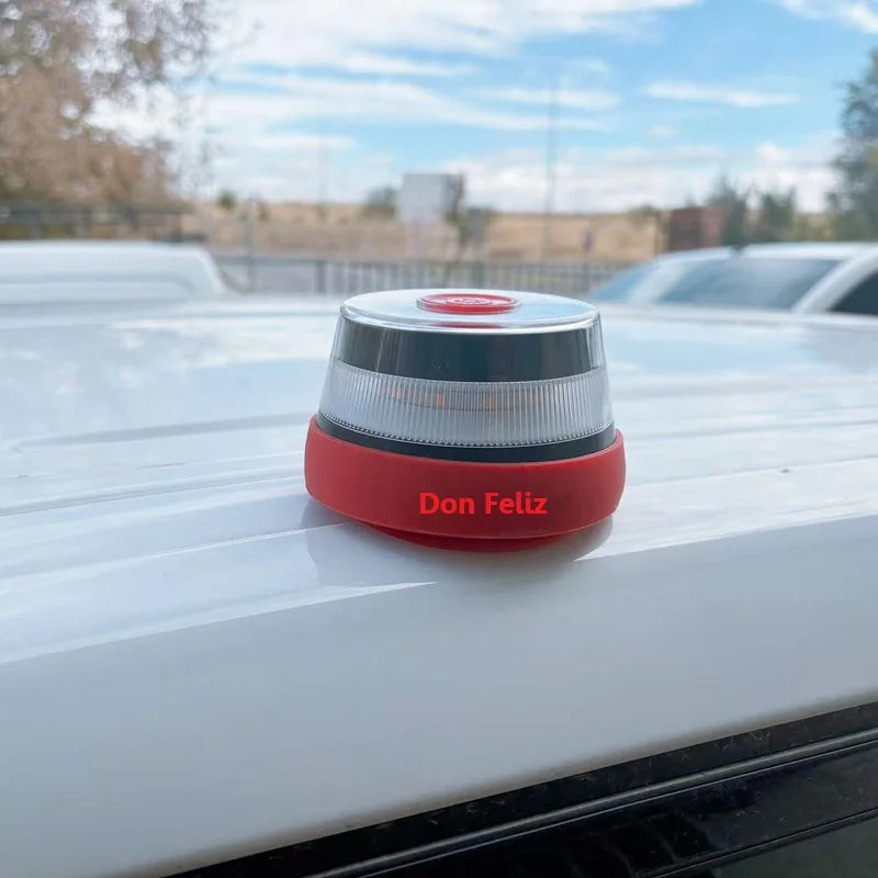 Baliza V16 Don Feliz Conectada DGT 3.0 con Geolocalización – Luz de Emergencia Homologada con Ventosa, 360º y Conectividad Telefónica