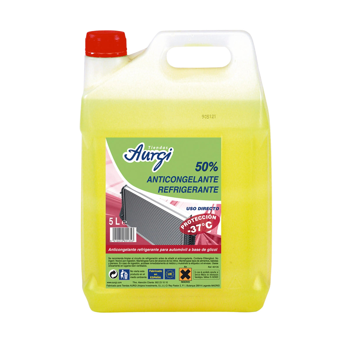Anticongelante Aurgi 50% Amarillo 5L - Protección Segura - Alta Durabilidad