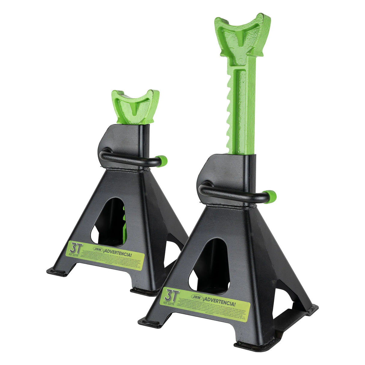 JUEGO DE 2 CABALLETES 3 TON JBM 53779 PARA ESTABILIZAR VEHÍCULOS