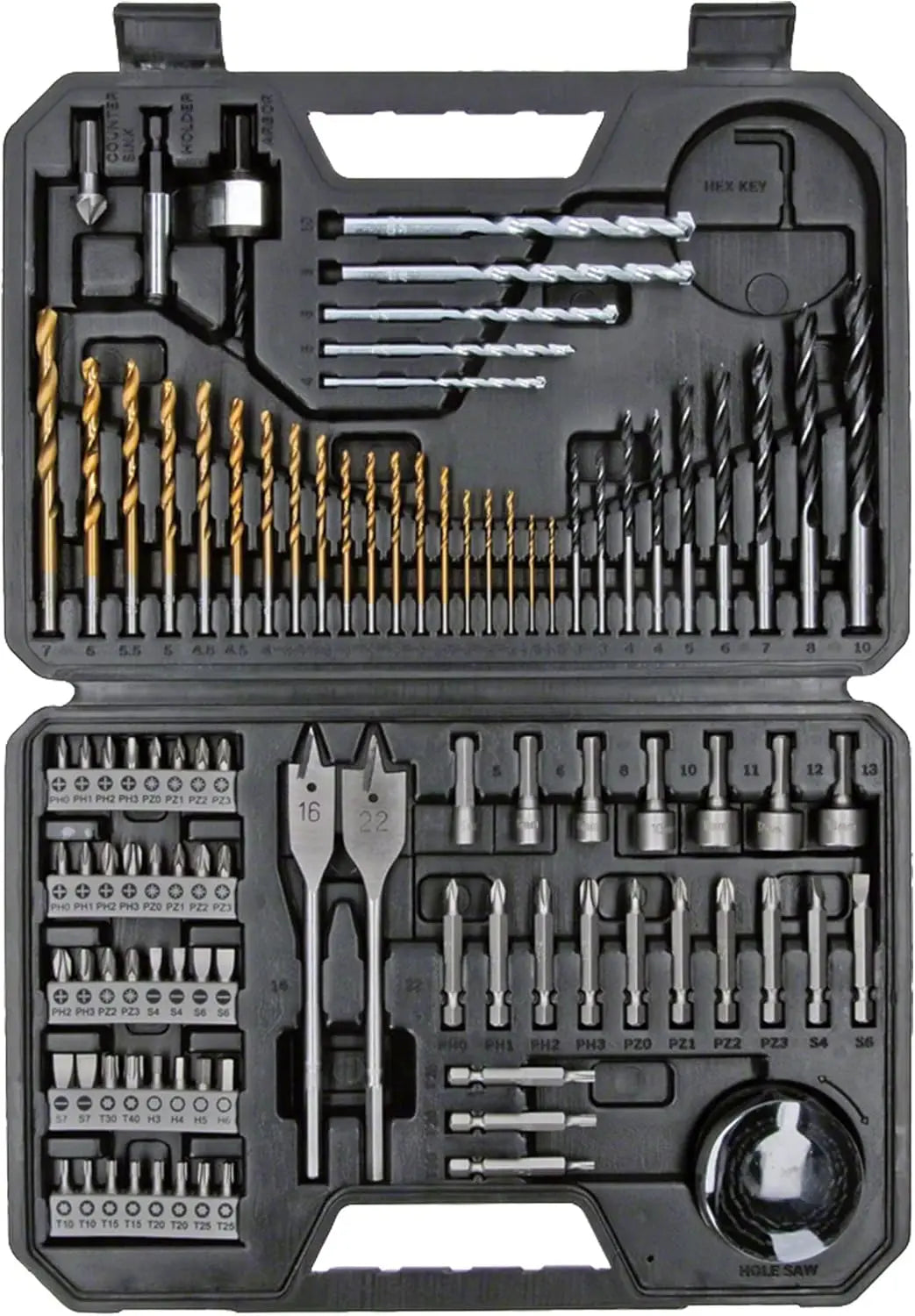 Set de Brocas Bosch 2608594070 – Juego Mixto Profesional 103 Piezas para Metal, Madera y Albañilería