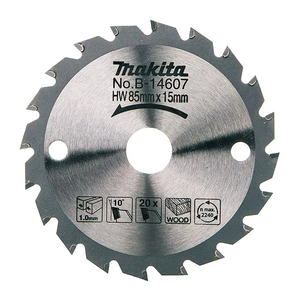 Disco Makita B-14607 HM 85 mm – Disco de Corte 20 Dientes para Herramientas a Batería