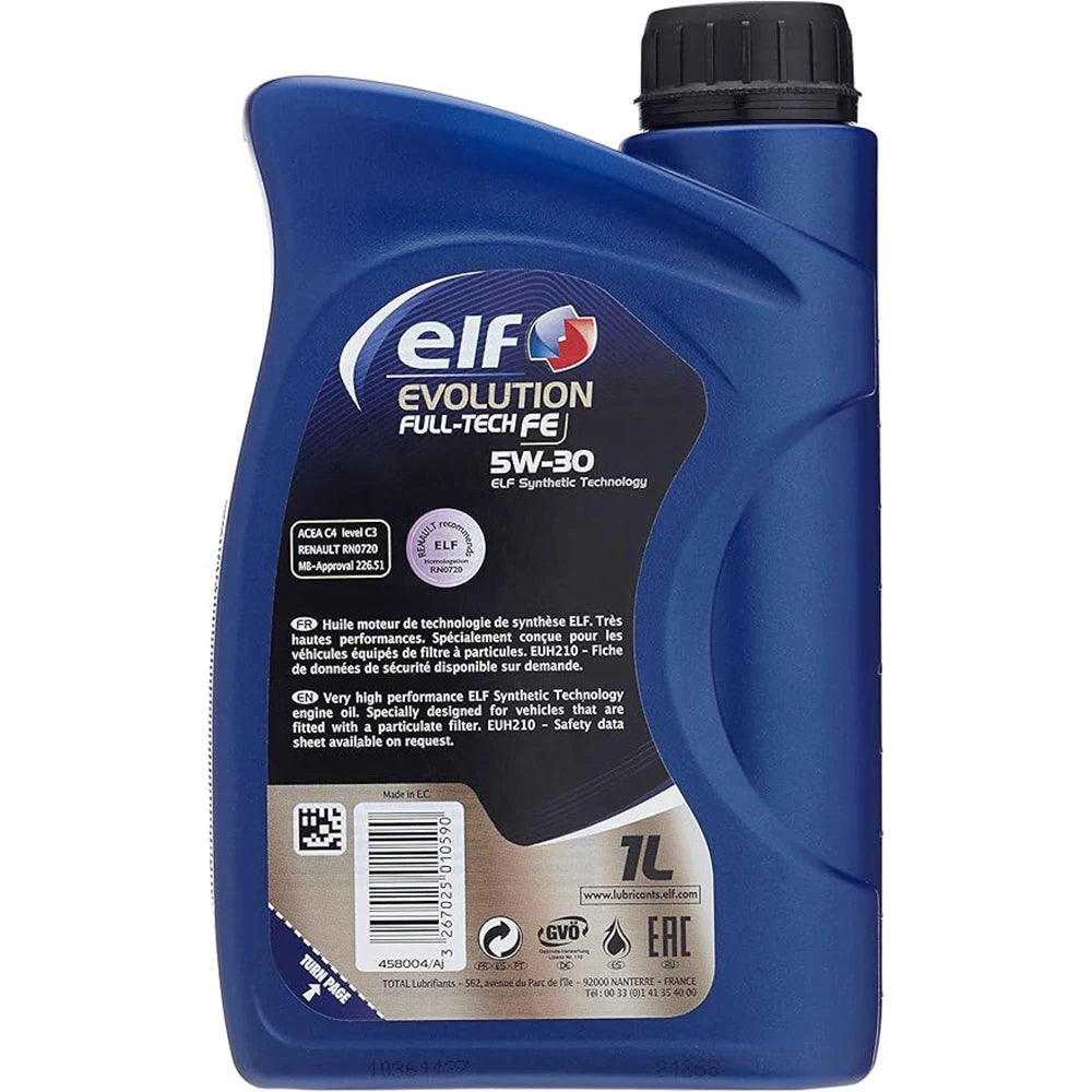 Elf Evolution Full-Tech FE 5W30 1L – Aceite Sintético de Alto Rendimiento para Motor