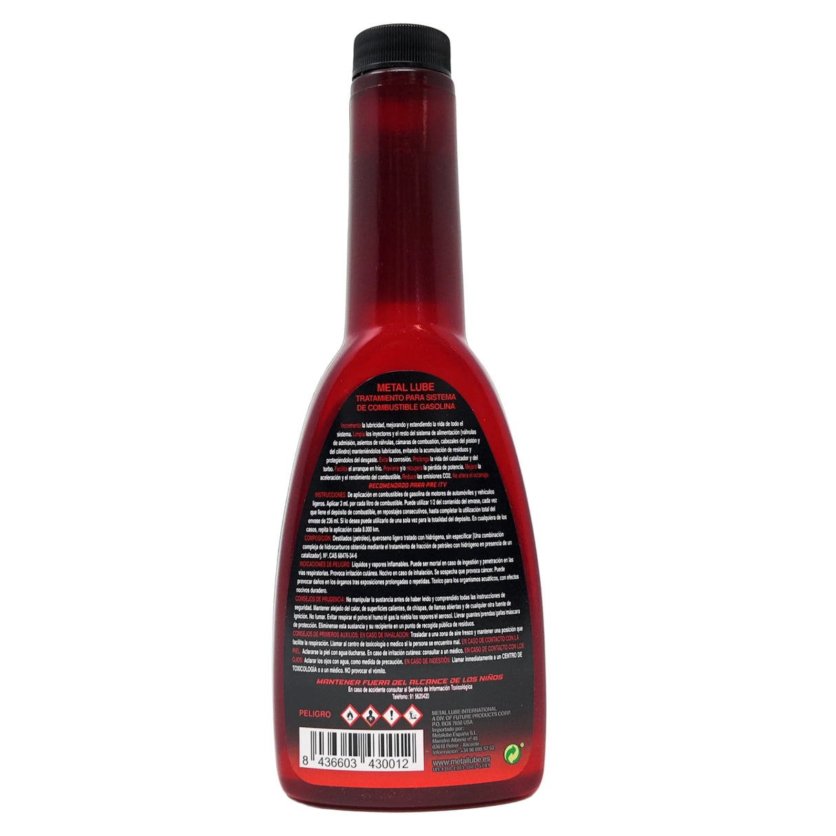 Metal Lube Aditivo Gasolina 236 ml – Tratamiento para Sistema de Combustible y Limpieza de Inyectores