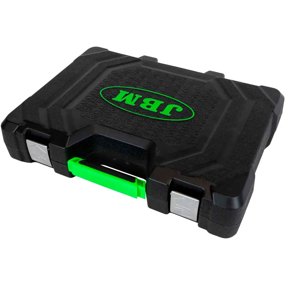 Maletín de Herramientas JBM 54045 216 Piezas – Juego de Vasos Hexagonales Cromados Profesional
