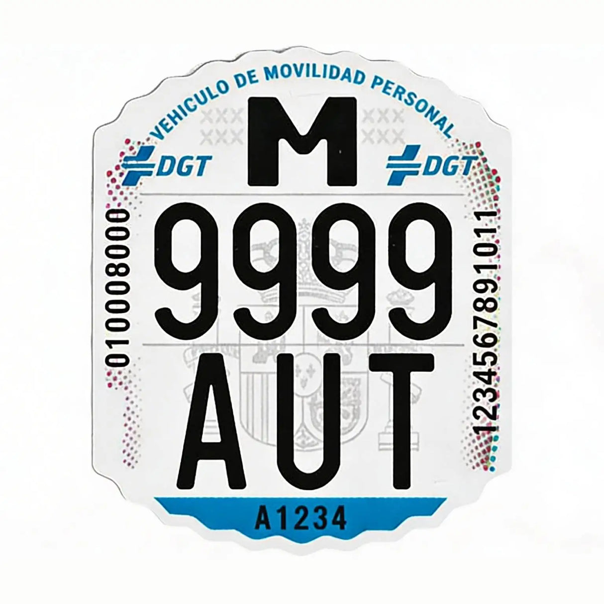 Matrícula Patinete Eléctrico VMP Homologada DGT 2026 – Placa Identificativa Obligatoria para Vehículos de Movilidad Personal, Resistente y Fácil Instalación