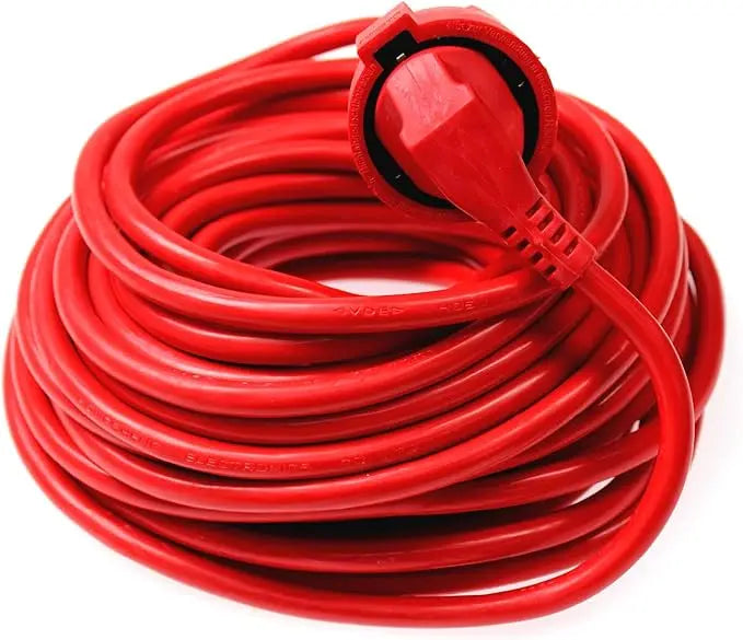 Alargador Eléctrico Naranja Alta Visibilidad | Cable Extensión Interior/Exterior Flexible y Seguro (5m, 15m, 20m, 30m)