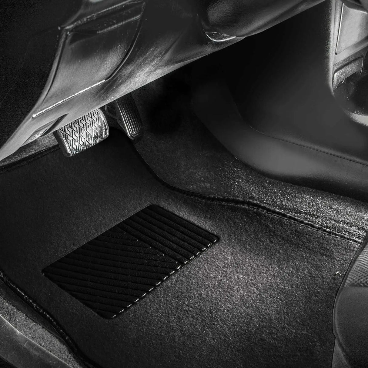 Alfombrillas de Coche Universales Flocadas 4 Piezas – Moqueta PVC Antideslizante y Resistente para Todo Tipo de Vehículos