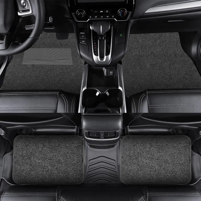 Alfombrillas de Coche Universales Flocadas 4 Piezas – Moqueta PVC Antideslizante y Resistente para Todo Tipo de Vehículos