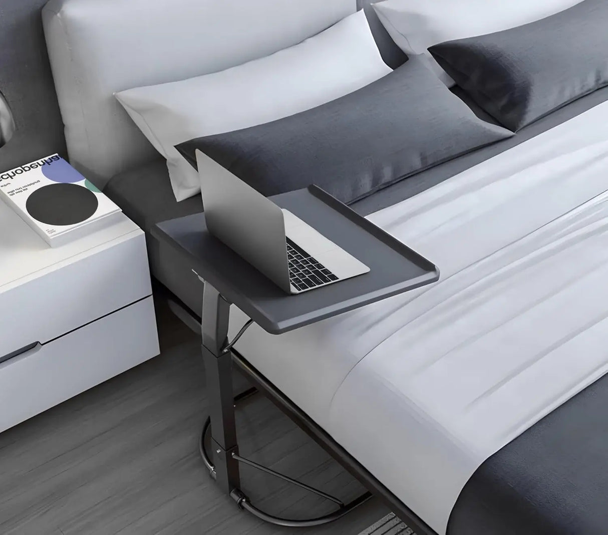Mesa Auxiliar Plegable T-LoVendo Forma C – Altura Ajustable e Inclinable para Portátil, Sofá y Lectura