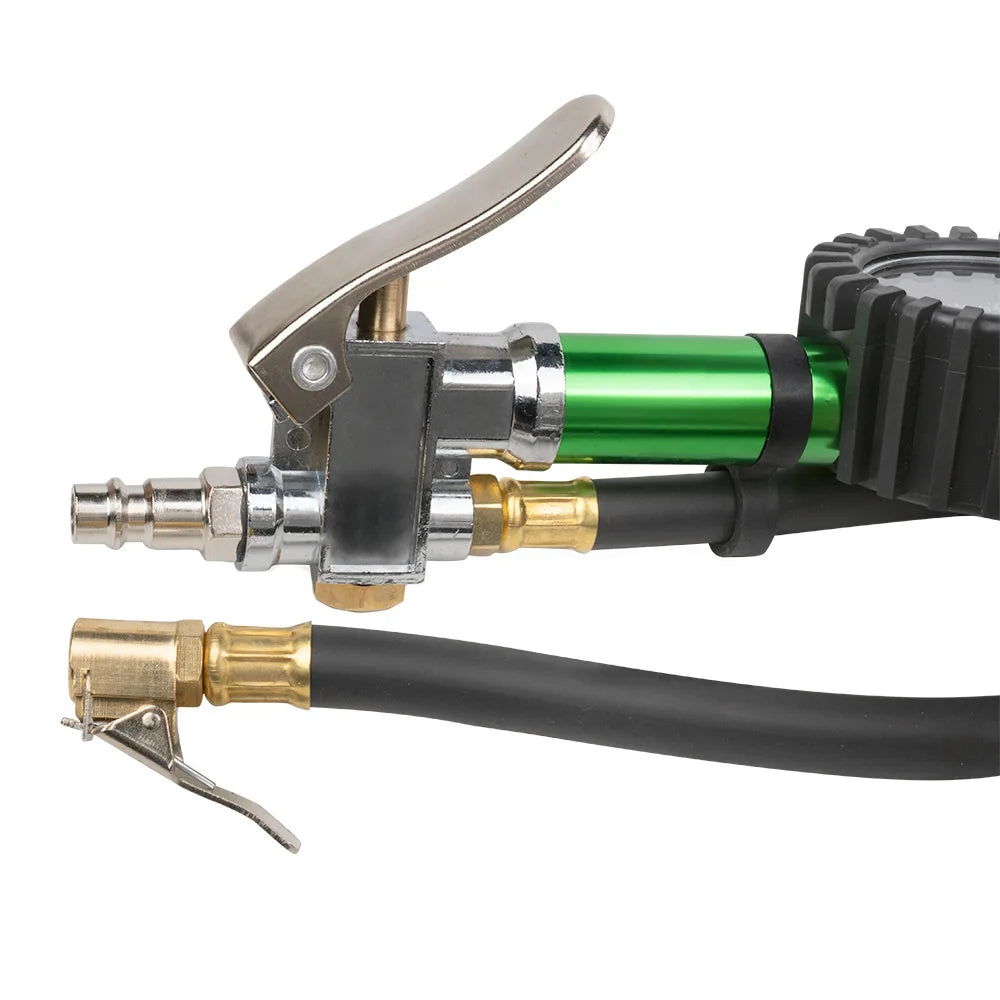 Pistola de Inflado de Neumáticos JBM 53449 con Manómetro Analógico – Inflador 0-100 PSI / 0-7 BAR, Manguera Antitorsión 300 mm y Botón de Purga