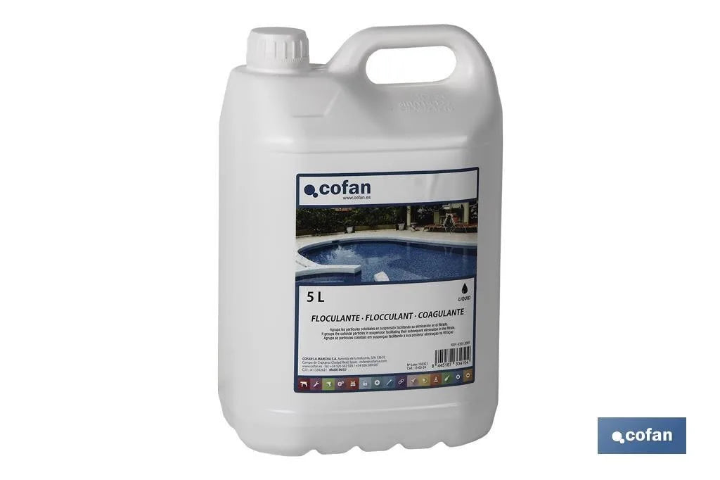 Floculante Líquido Cofan - Clarifica Agua Piscina - 5 Litros