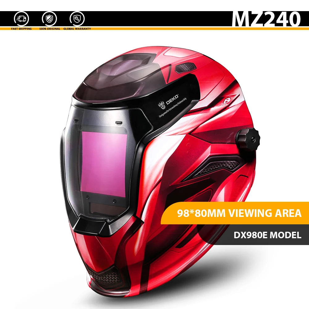 Casco de Soldadura DEKO Solar con Oscurecimiento Automático – Ajustable 4/9-13 para MIG/MMA