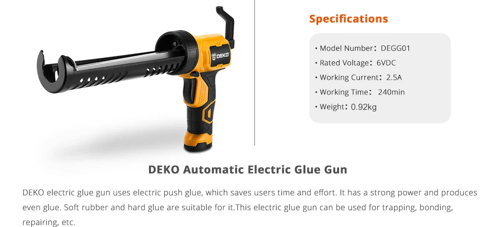 Pistola de Pegamento DEKO DEGG01 – Pistola de Silicona Eléctrica Automática de Fusión en Caliente