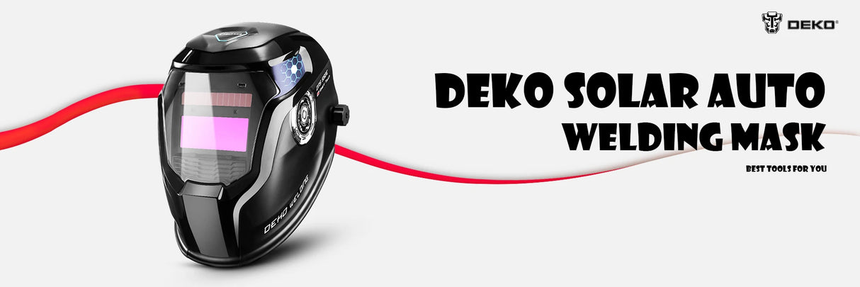 Casco de Soldadura DEKO Solar con Oscurecimiento Automático – Ajustable 4/9-13 para MIG/MMA