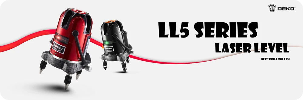 Nivel Láser DEKO LL5 5 Líneas + 6 Puntos – Autonivelante 360° con Luz Roja y Verde de Alta Visibilidad