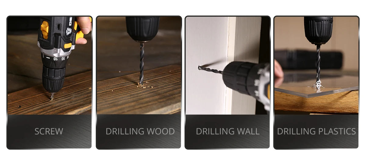 Taladro Inalámbrico DEKO 12V/16V/20V – Destornillador Eléctrico con Batería Litio para Bricolaje