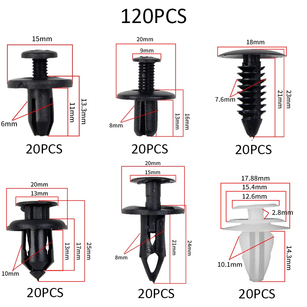 Estuche de herramientas de reparación para el automóvil, kit que incluye remache, clip, herramienta de extracción de embellecedor de panel de puerta, desmontaje de interior automático y palanca de coche