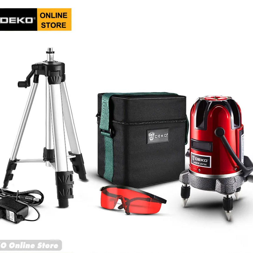 Nivel Láser DEKO LL5 5 Líneas + 6 Puntos – Autonivelante 360° con Luz Roja y Verde de Alta Visibilidad