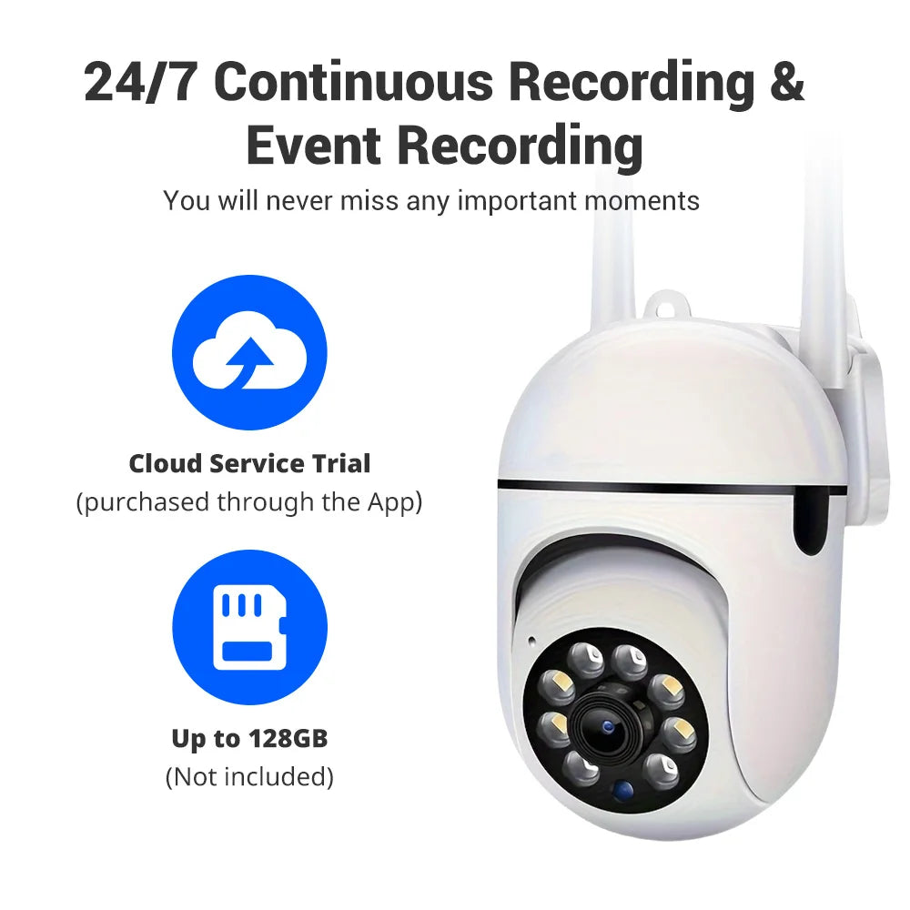 Cámara de seguridad WiFi inalámbrica 1080P HD Ease Life 2 unidades con visión nocturna en color, audio bidireccional y rotación 360° Pan/Tilt/Zoom para interior y exterior