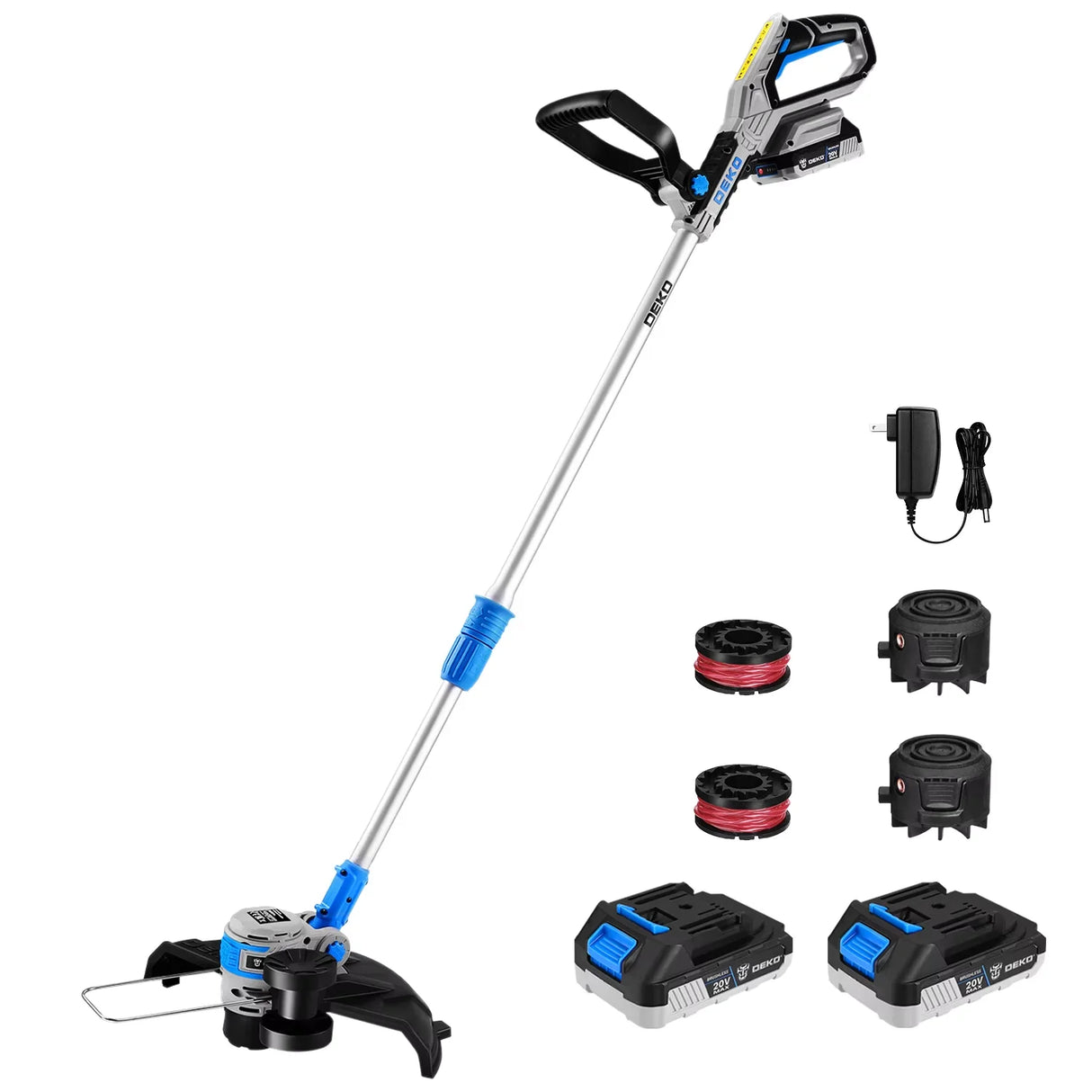 Desbrozadora DEKOPRO 2 en 1 20V – Cortabordes a Batería con 2 Baterías para Jardín